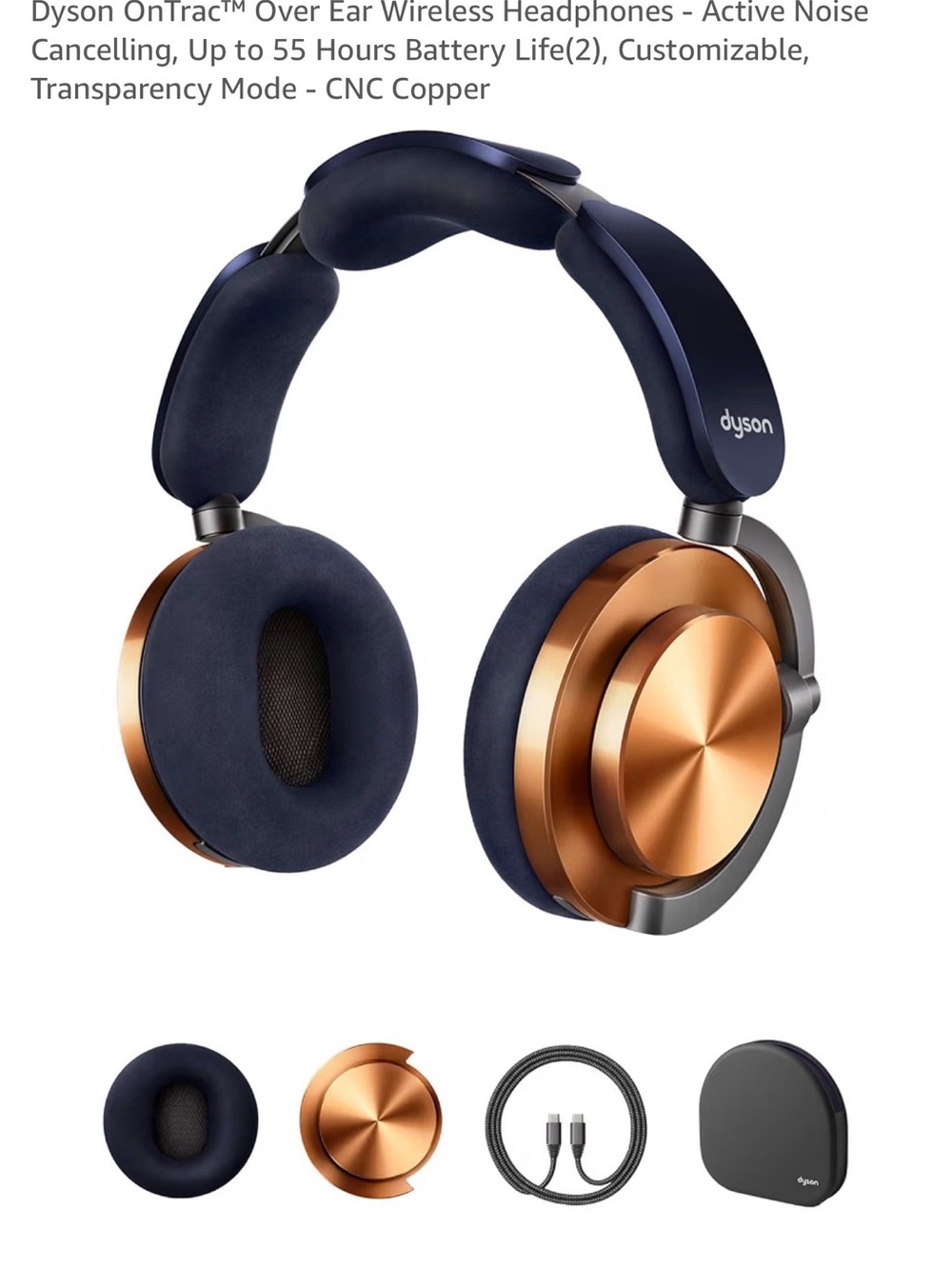 Dyson CNC Copper Over-Ear Wireless Headphones - Copper & Navy. Brand New
